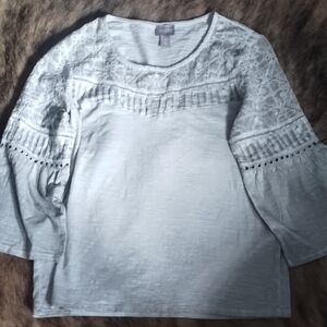 Chico's Light Gray Lace Blouse